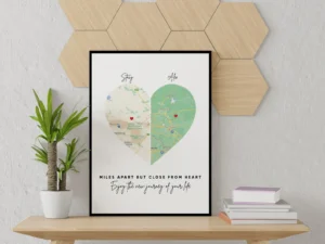 Long Distance Frame with Custom Heart Map